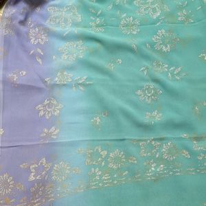 Sea Green- Purple Colour Daily Wear Saree