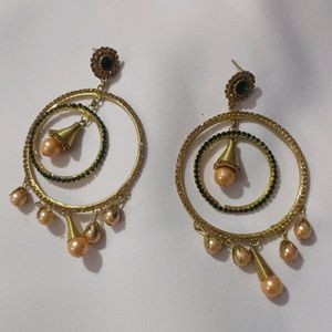 Golden And Green Earings