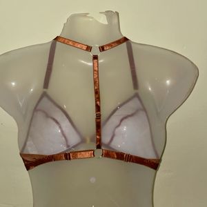 Shein Leather Brown Bra