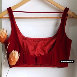 velvet backless blouse padded