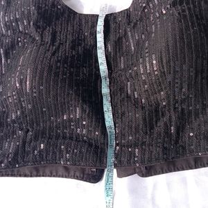 Black Sequin  Padded Blouse