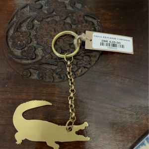 Brass Crocodile Keychain