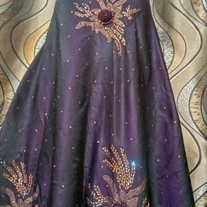 Purple Silk Ethnic Gown