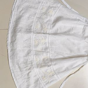 Off White Embroidery Short Kurta