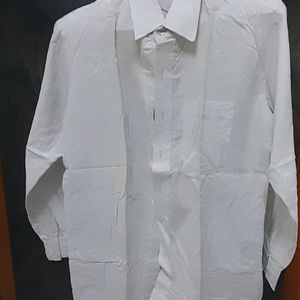 White Cotton Stitched Shirt