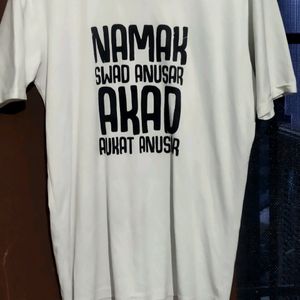 White Quotes Printed T Shirt For Men