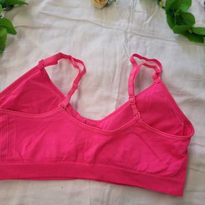 Padded Neon Pink Sports Bra