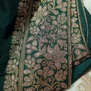 Wedding Wear Green And Pista  Waving Saree