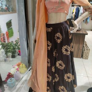 heavy work prach color dress for wedding function