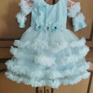 Barbie  Frock For 2-3 Years Old Baby Girl