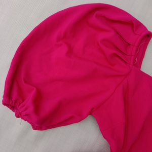 New Puff Sleeves Korean Rose Crop Top