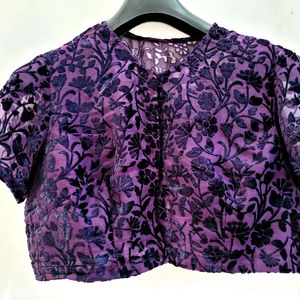 🎉 Price Drop Purple Colur Net Blouse