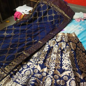 Blue Lahanga Dupatta