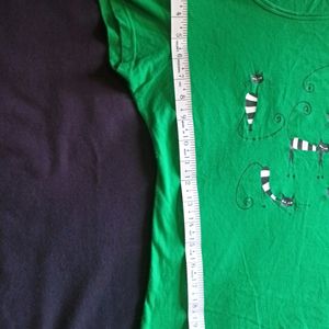 Cute Green Printed T- Shirt