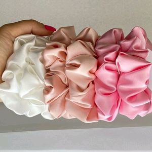 Satin Scrunchies 6 Pcs