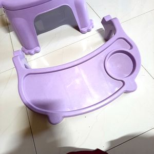 Feeding Chair With Trey Purple In Color