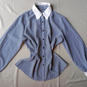 New Premium Cute Blue & White Korean Shirt