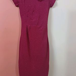 Rose Coloured Shimmer Bodycon Dress