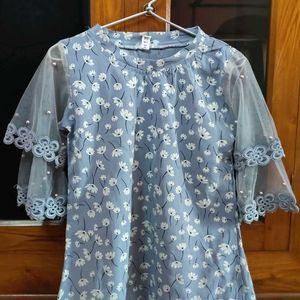 Greyish Blue Coloured Cute Top