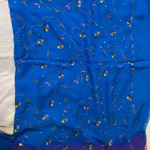 Blue Purple Party Wear Saree