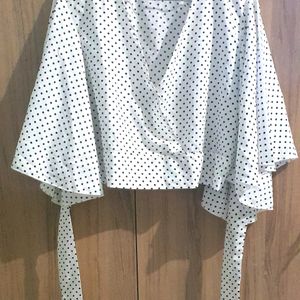 White Polka Dot Crop Top