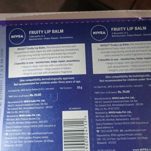 *NEW* Nivea Fruity Lip Balm Pack Of 3