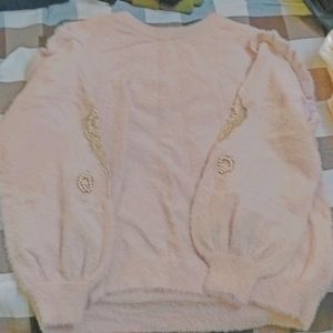 Pink Woolen Hoodie With Gorgeous Design