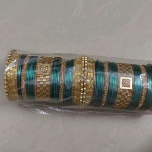 Wedding Bangle Blue And Golden