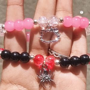 Hello Kitty And Spider Man Bracelets