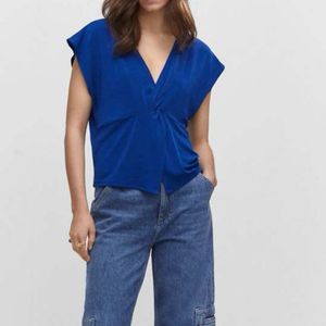 Mango Extended Sleeves Twisted Top