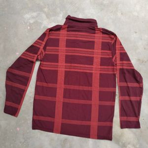 Mens Maroon Full Sleeves T-shirt