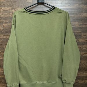 Women Olive Green Solid Sweatshirt