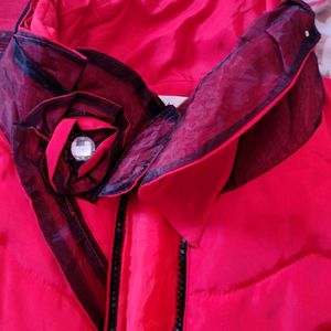 Red Beutiful Jacket With Designer Neck