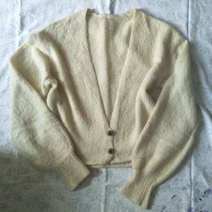 Cream Woolen Cardigan