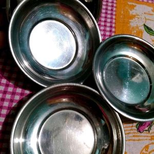 Combo Of 4 Halwa Plates( Small Steel Bowls/Plates)