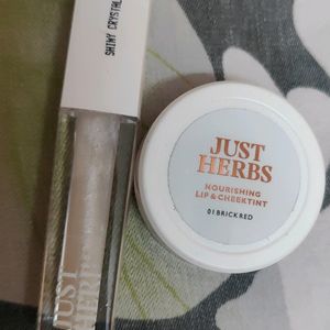 Combo Of Just Herbs Lip Gloss And Tint