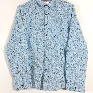 Light Blue Floral Printed Shirt (Men's)