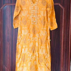 Mustard Kurta Set