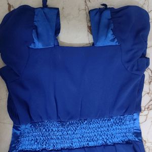 Royal Blue Mini Dress With Bow