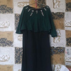 W Embroidered Woollen Kurti With Shrug