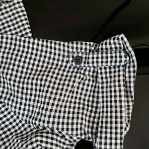 Black and White Checkered Button-Up Shirt