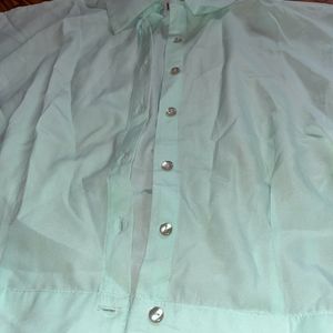 Pastel Green Crop Shirt