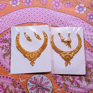 Brand New Women Gold Necklace With Jhumka