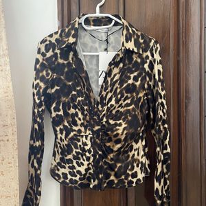 Zara Animal Print Blouse