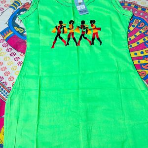 Neon Green Casual Kurti