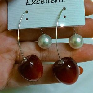 Cherry Earrings & Stone Studs