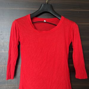 New Bright Red T Shirt/Top For Women