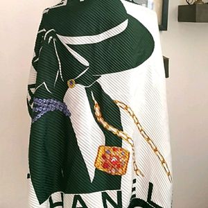 Chanel Vintage Mademoiselle Pleated Scarf