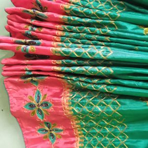 New Saree Pink Border