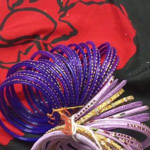 Combo Or Two Bangles Purple Coloured